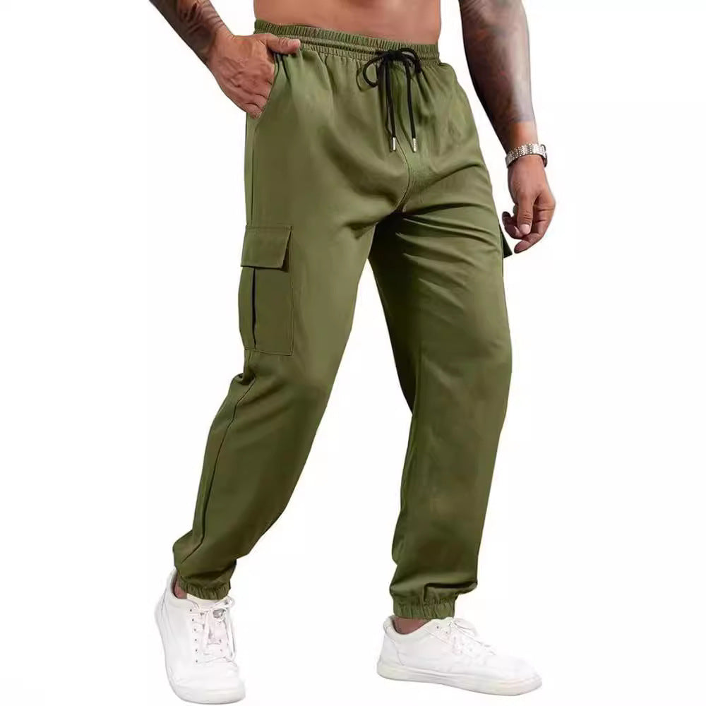 Pantalón de hombre cargo recto holgado con múltiples bolsillos