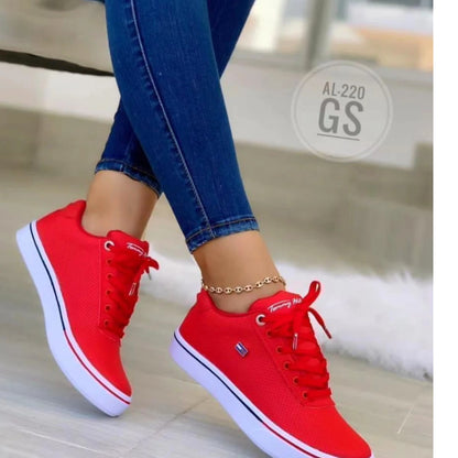 Zapatos planos casuales con cordones para mujer