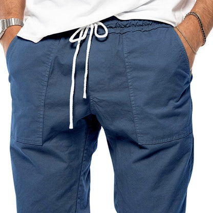 Primavera y otoño pantalones casuales para hombres pantalones cónicos sueltos