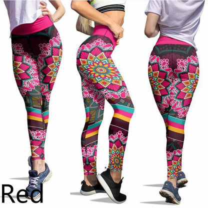 Pantalones de mujer de yoga ajustados y estampados