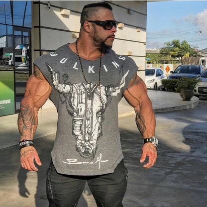 Camiseta de hombre deportiva de algodón con cuello redondo y manga corta para entrenamiento