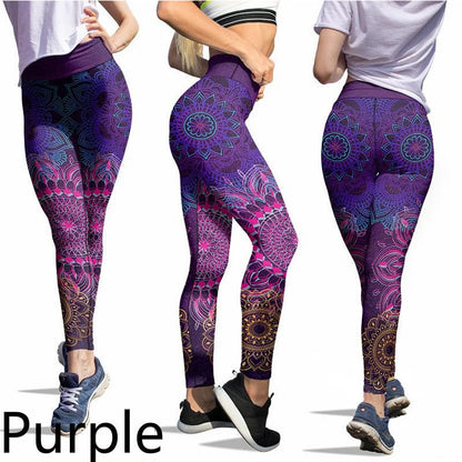 Pantalones de mujer de yoga ajustados y estampados