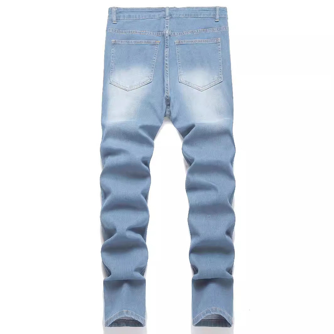 Jeans de hombre con parche desgastado