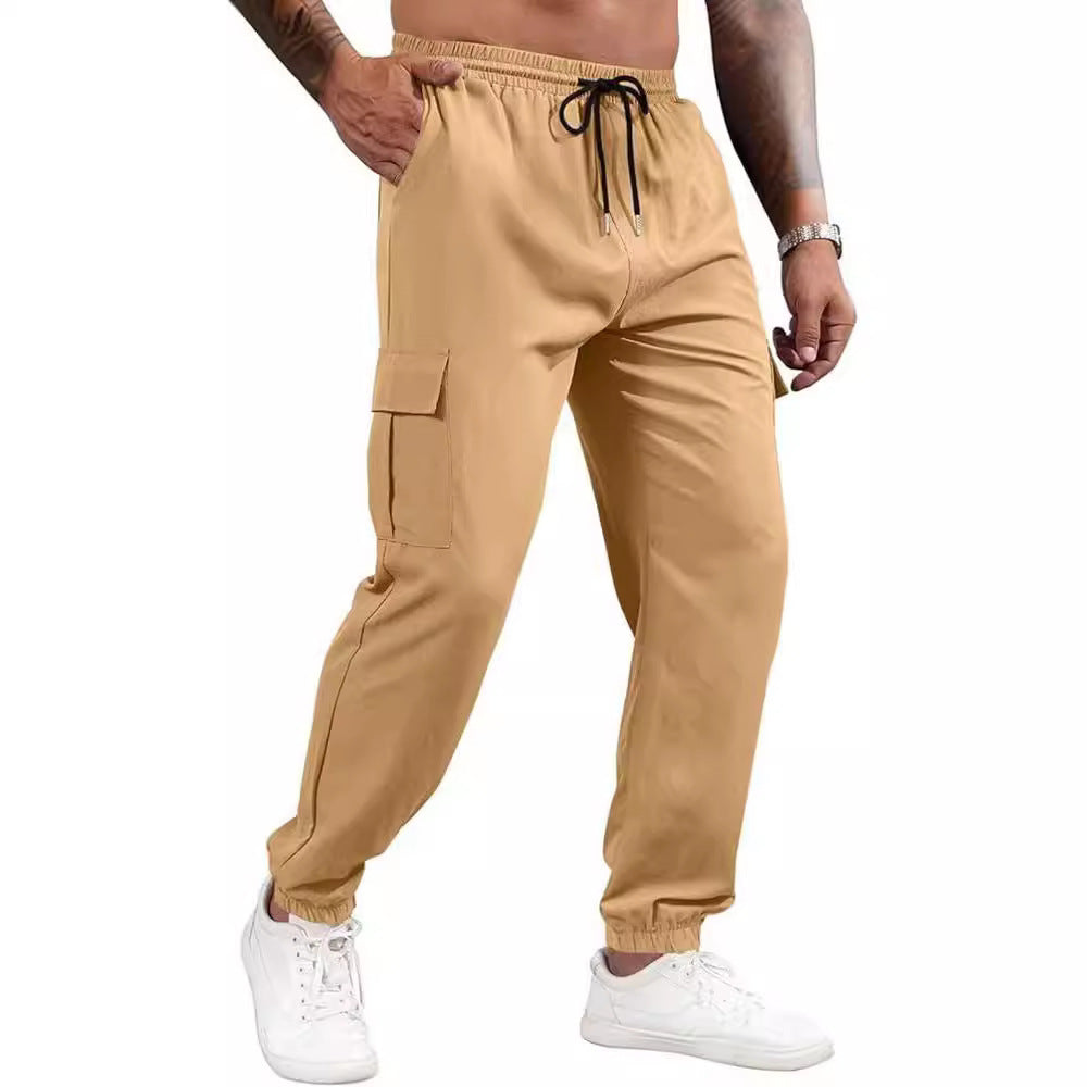 Pantalón de hombre cargo recto holgado con múltiples bolsillos