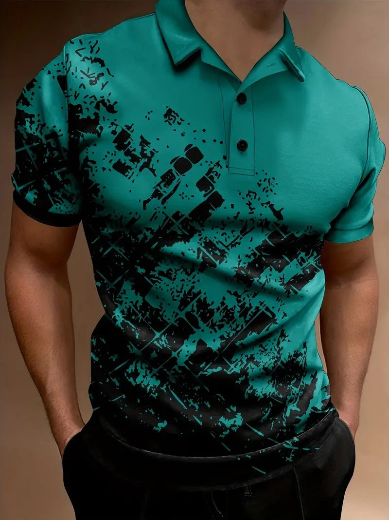 Polo transpirable con estampado para hombre