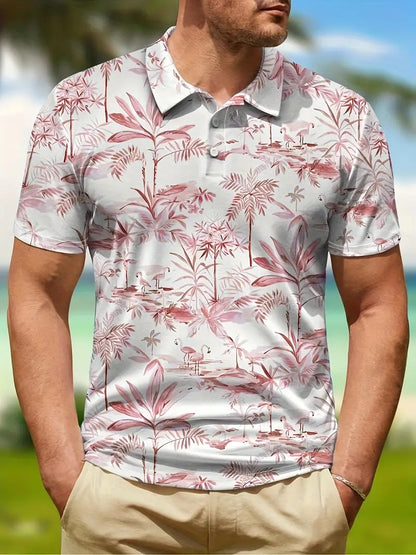 Polo transpirable con estampado para hombre