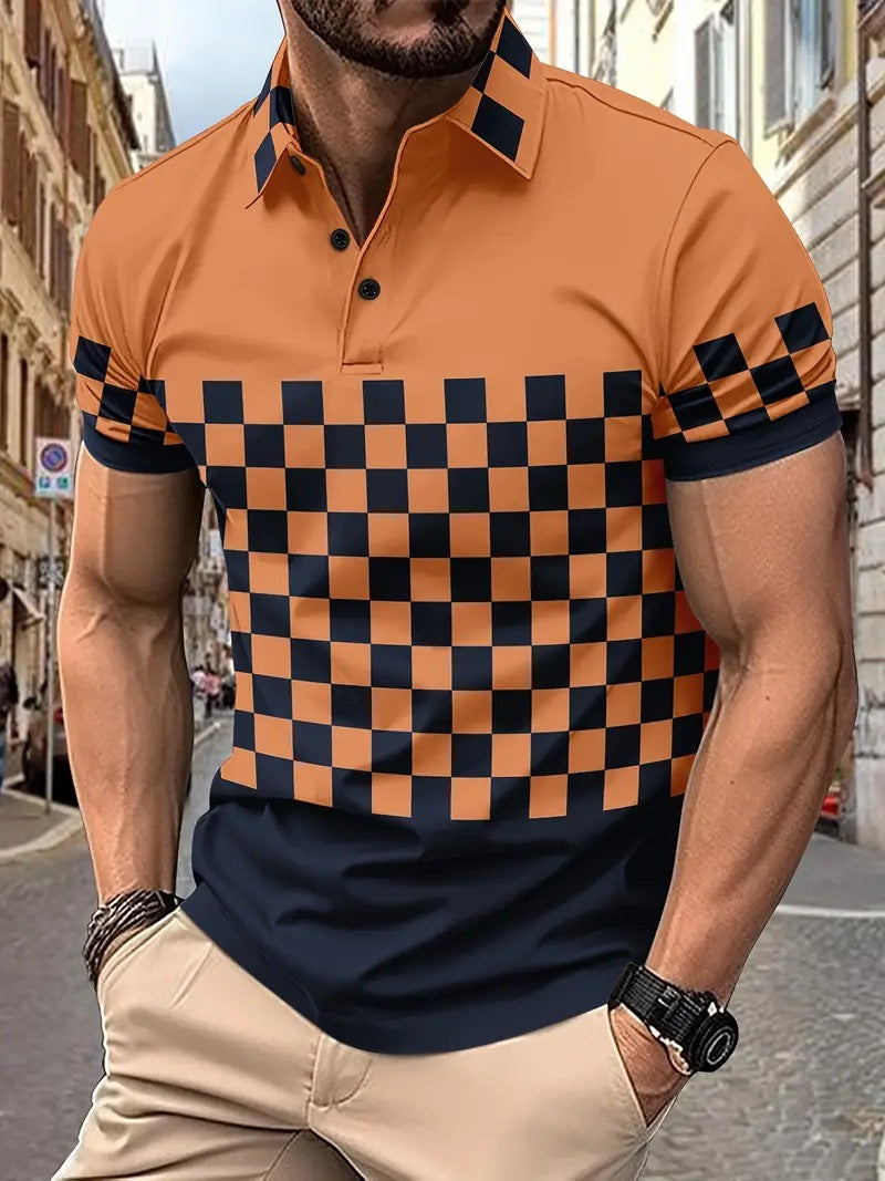 Polo transpirable con estampado para hombre