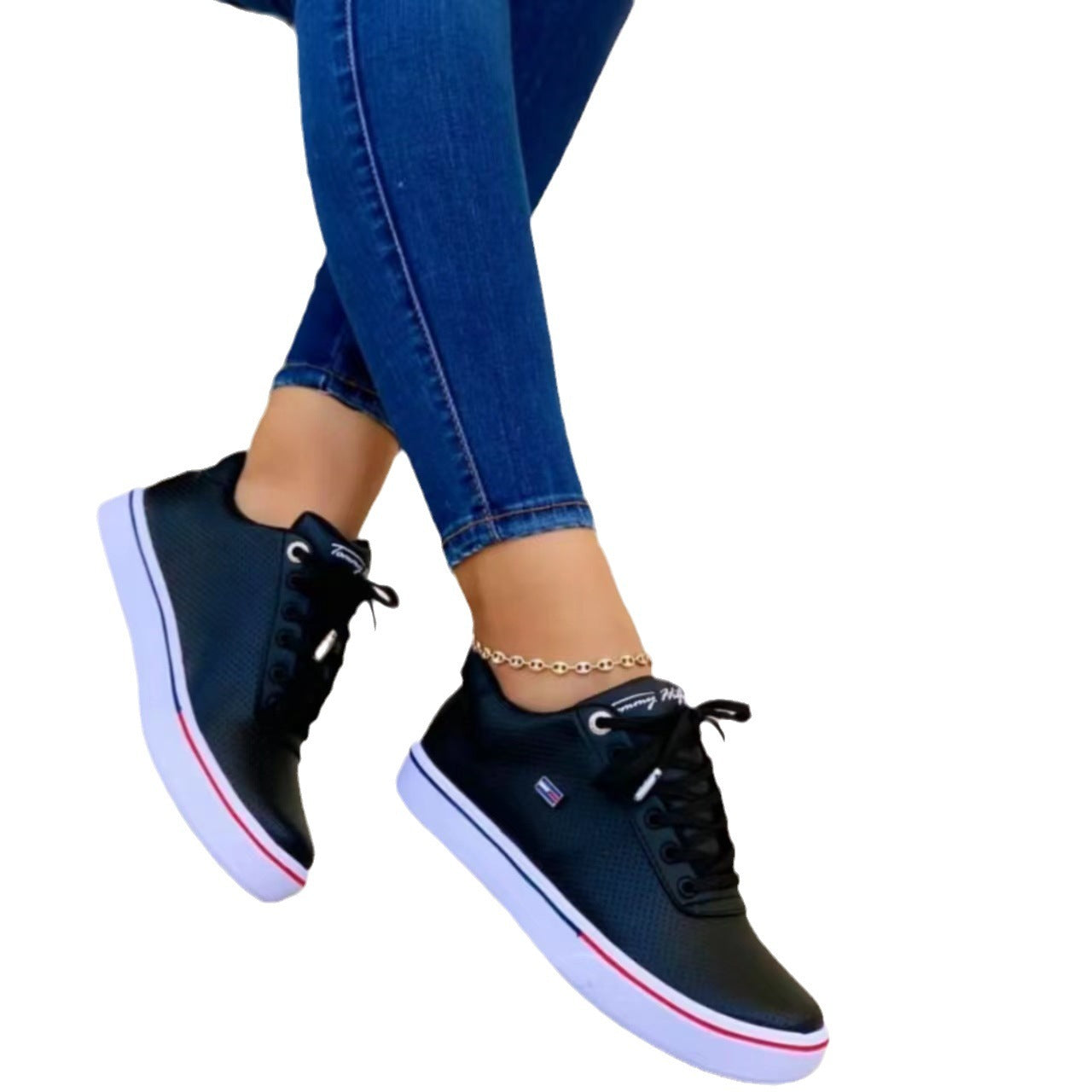 Zapatos planos casuales con cordones para mujer