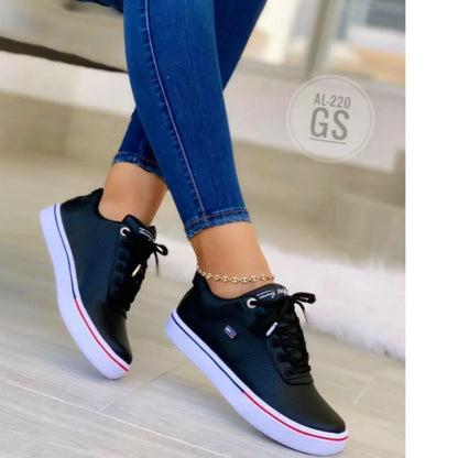 Zapatos planos casuales con cordones para mujer