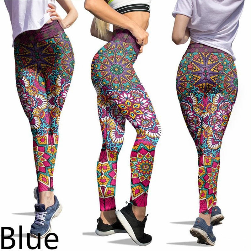 Pantalones de mujer de yoga ajustados y estampados