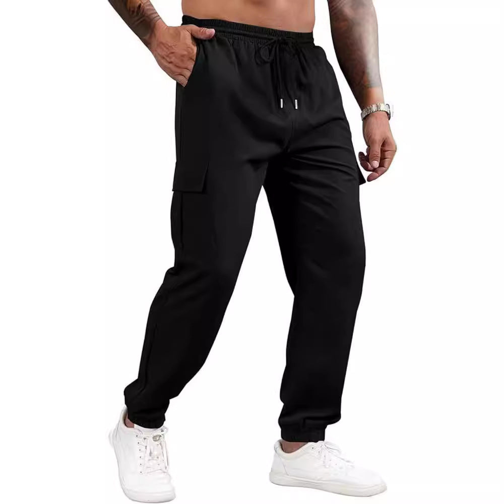 Pantalón de hombre cargo recto holgado con múltiples bolsillos